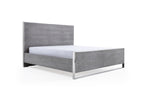 Eastern King Charlene Modern Grey Elm & Stainless Steel Bed