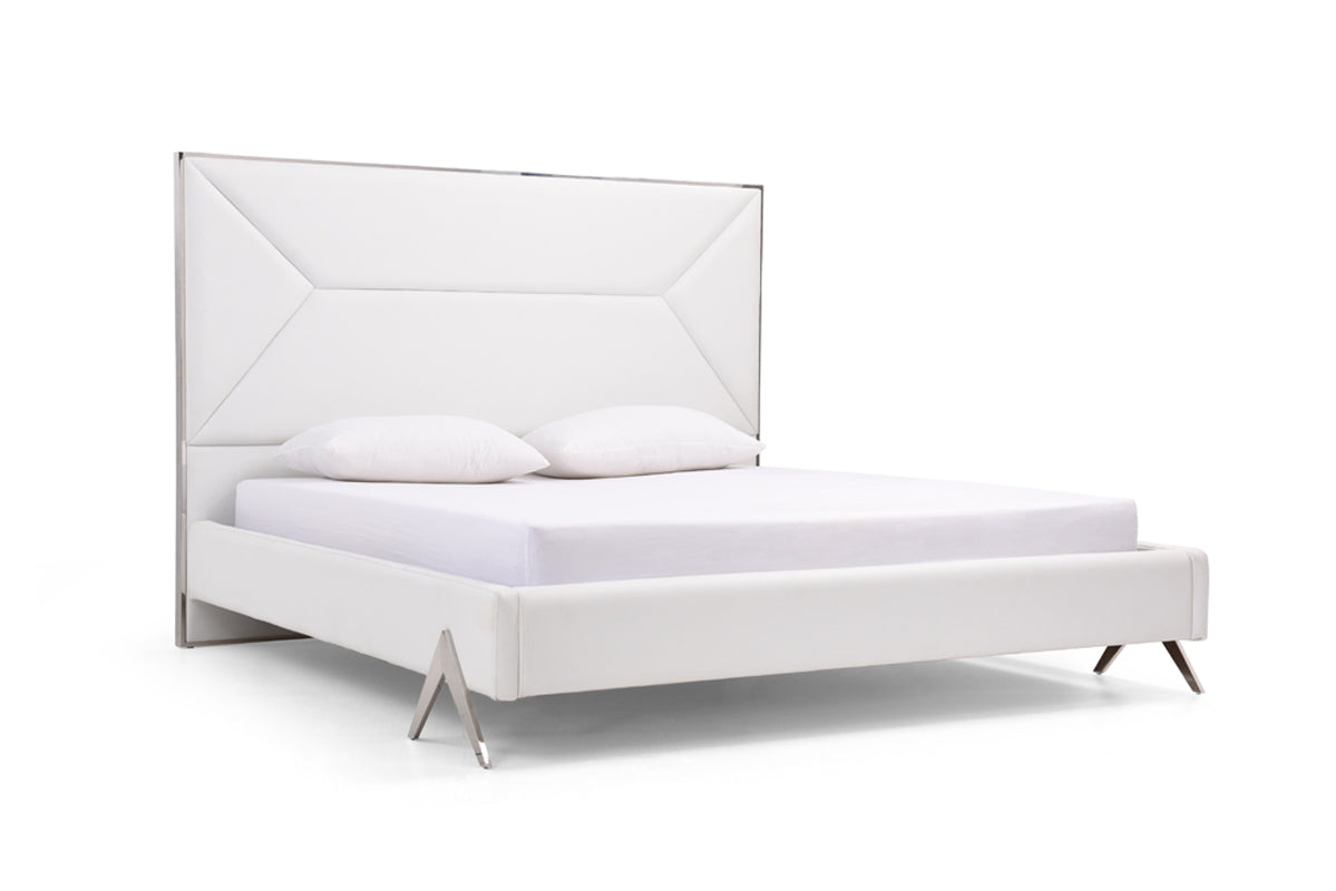 Candid Modern White Bed