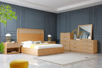 Eastern King Gavin - Modern Natural Ash + Rattan Bed - Modern Natural Ash + Rattan Bed