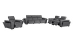 1224 Divanitalia 7-Piece Modular Power Reclining Sofa, Loveseat & Chair Set in Top Grain Italian Leather with 6 Power Recliners & Power Headrests - Dark Grey - SKU 1224-DK-GREY-7.6-HT-3PC - view 4