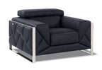 903 Divanitalia Chair with Adjustable Headrest in Top-grain Italian Leather - Black - SKU 903-CH-BLACK - view 2