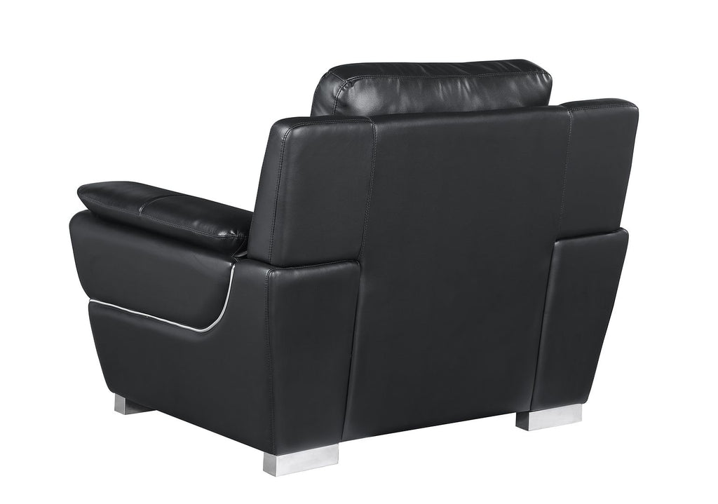 4572 Modern Genuine Leather Chair - Black - SKU 4572-CH-BLACK - view 4