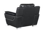 4572 Modern Genuine Leather Chair - Black - SKU 4572-CH-BLACK - view 4