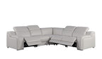 1116 Divanitalia 5-Piece L-Shaped Sectional Sofa in Top Grain Italian Leather with 3 Power Recliners & Power Headrests - Light Grey - SKU 1116-LT-GREY-5PC-3PWR-SECTIONAL- GROUP - view 3