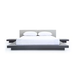 Queen Opal Modern Wenge & Grey Platform Bed