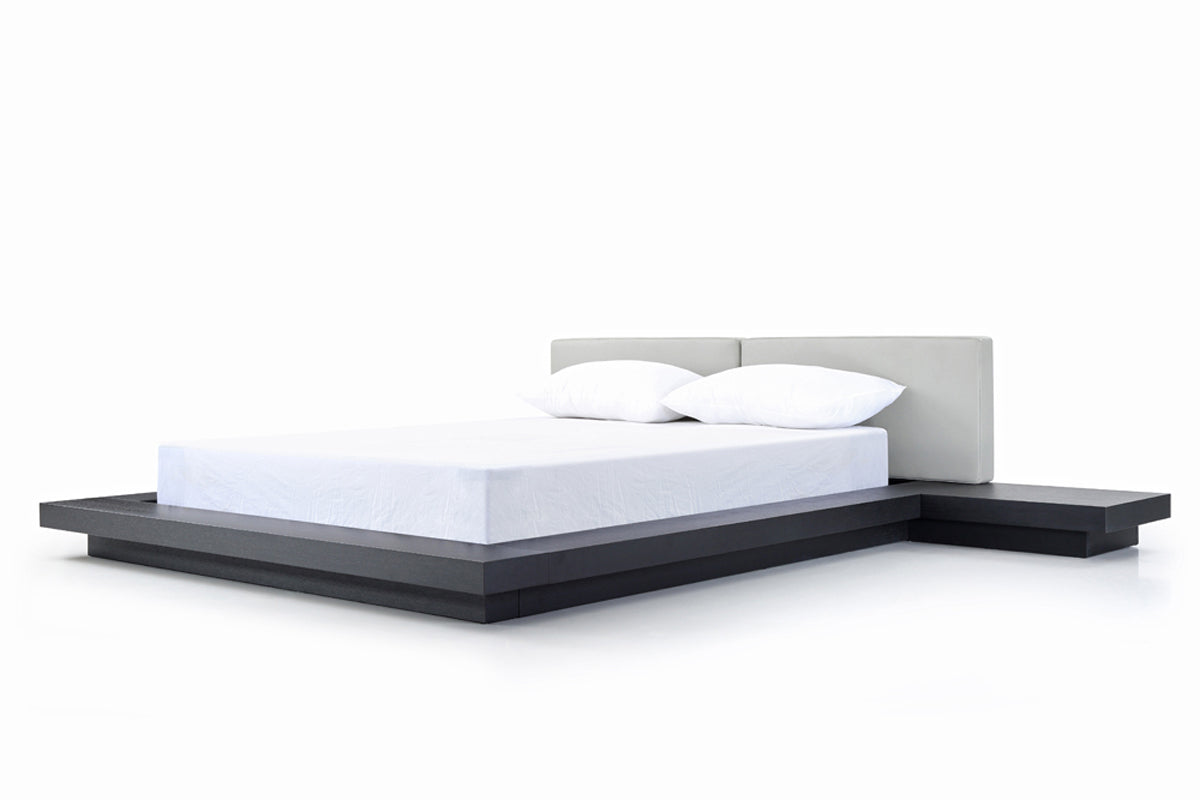 Queen Opal Modern Wenge & Grey Platform Bed