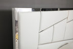 Queen Chrysler Modern White Bonded Leather Bed