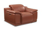 9762 Divanitalia Top Grain Italian Leather Power Reclining Chair with Adjustable Headrests - Camel - SKU 9762-PWR-CH-CAMEL - view 2