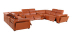 1224 Divanitalia 10-Piece U-Shaped Sectional Sofa in Top Grain Italian Leather with 4 Power Recliners & Power Headrests
