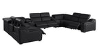 1116 Divanitalia 10-Piece U-Shaped Sectional Sofa in Top Grain Italian Leather with 4 Power Recliners & Power Headrests - Black - SKU 1116-BLACK-10PC-4PWR-U-SECTIONAL-GROUP - view 5
