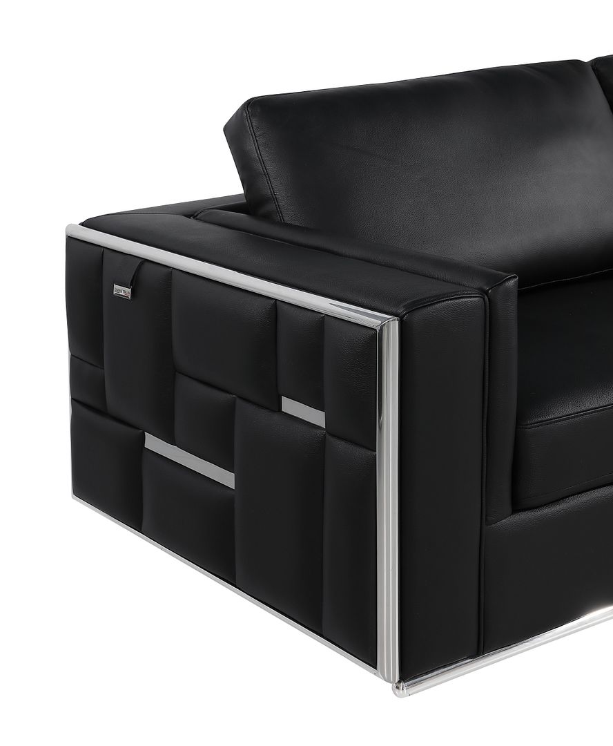 1130 Divanitalia Chair in Top-grain Italian Leather - Black - SKU 1130-BLACK-CH - view 5