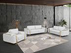 1050 Divanitalia 2-Piece Sofa Set in Top-grain Italian Leather - White - SKU 1050-WHITE-3PC