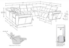1224 Divanitalia 8-Piece U-Shaped Sectional Sofa in Top Grain Italian Leather with 4 Power Recliners & Power Headrests