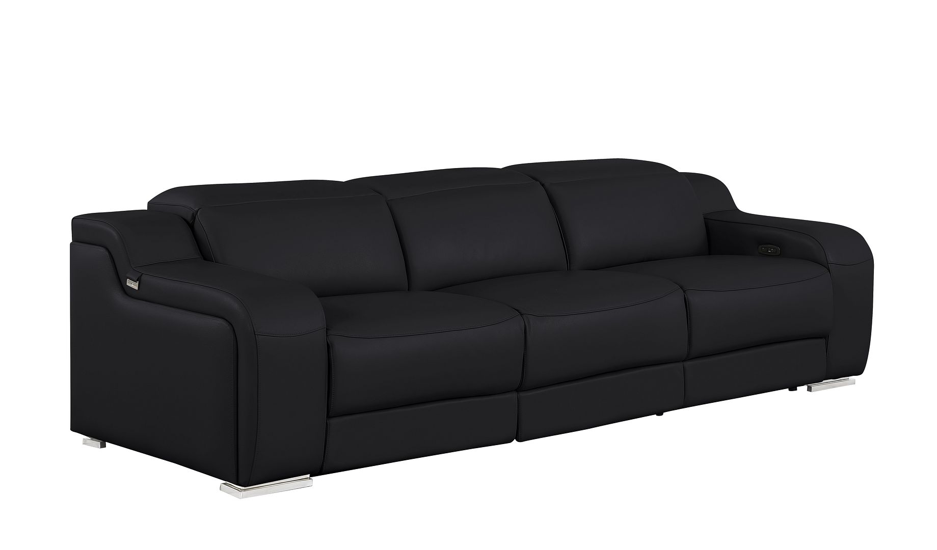 1116 Divanitalia 3-Piece Modular Power Reclining Sofa in Top Grain Italian Leather with 2 Power Recliners & Power Headrests