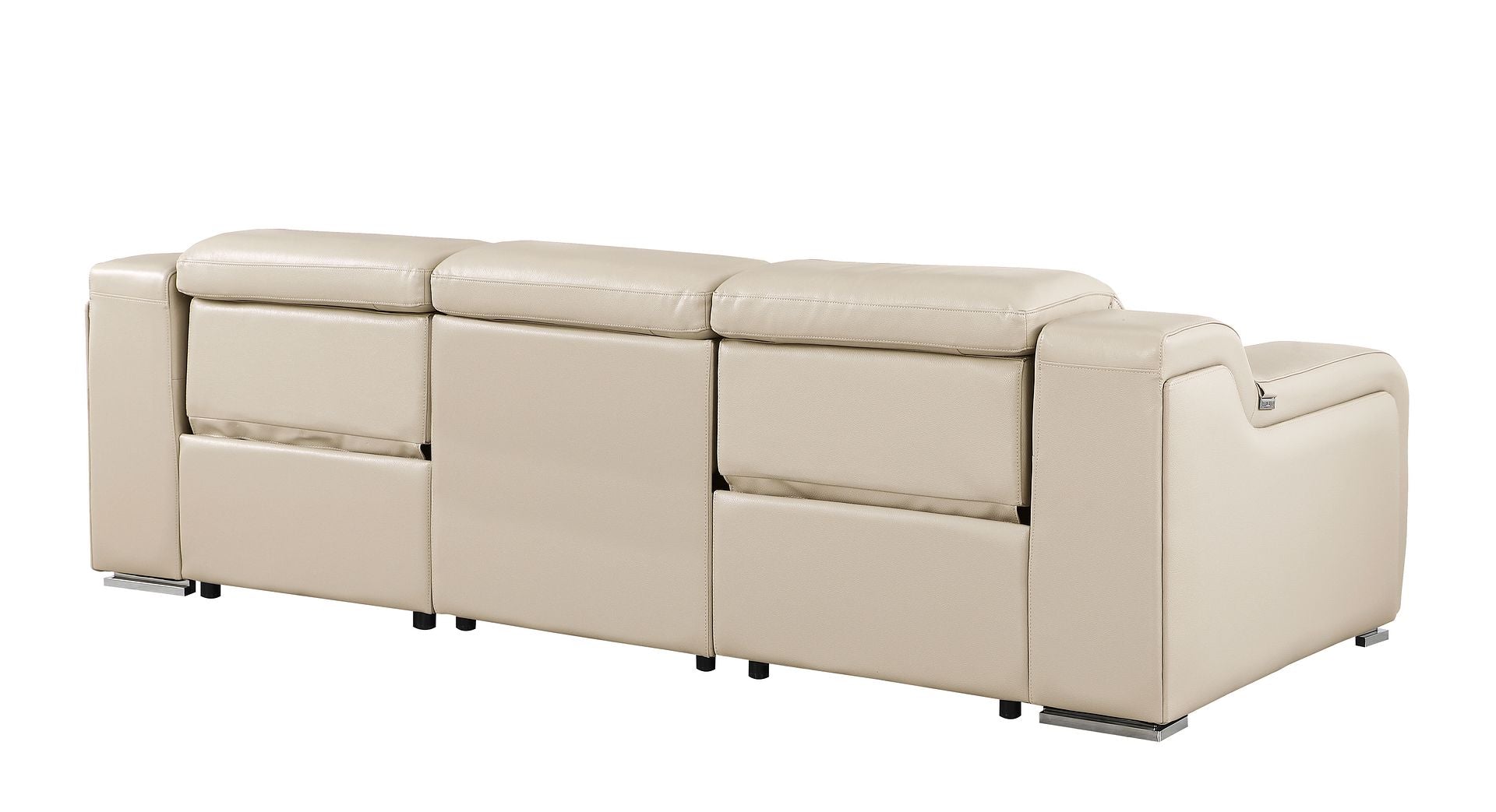 1116 Divanitalia 3-Piece Modular Power Reclining Sofa in Top Grain Italian Leather with 2 Power Recliners & Power Headrests
