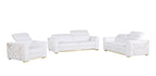1120 Divanitalia 3-Piece Sofa Set with Adjustable Headrest in Top-grain Italian Leather - White - SKU 1120-WHITE-3PC - view 2
