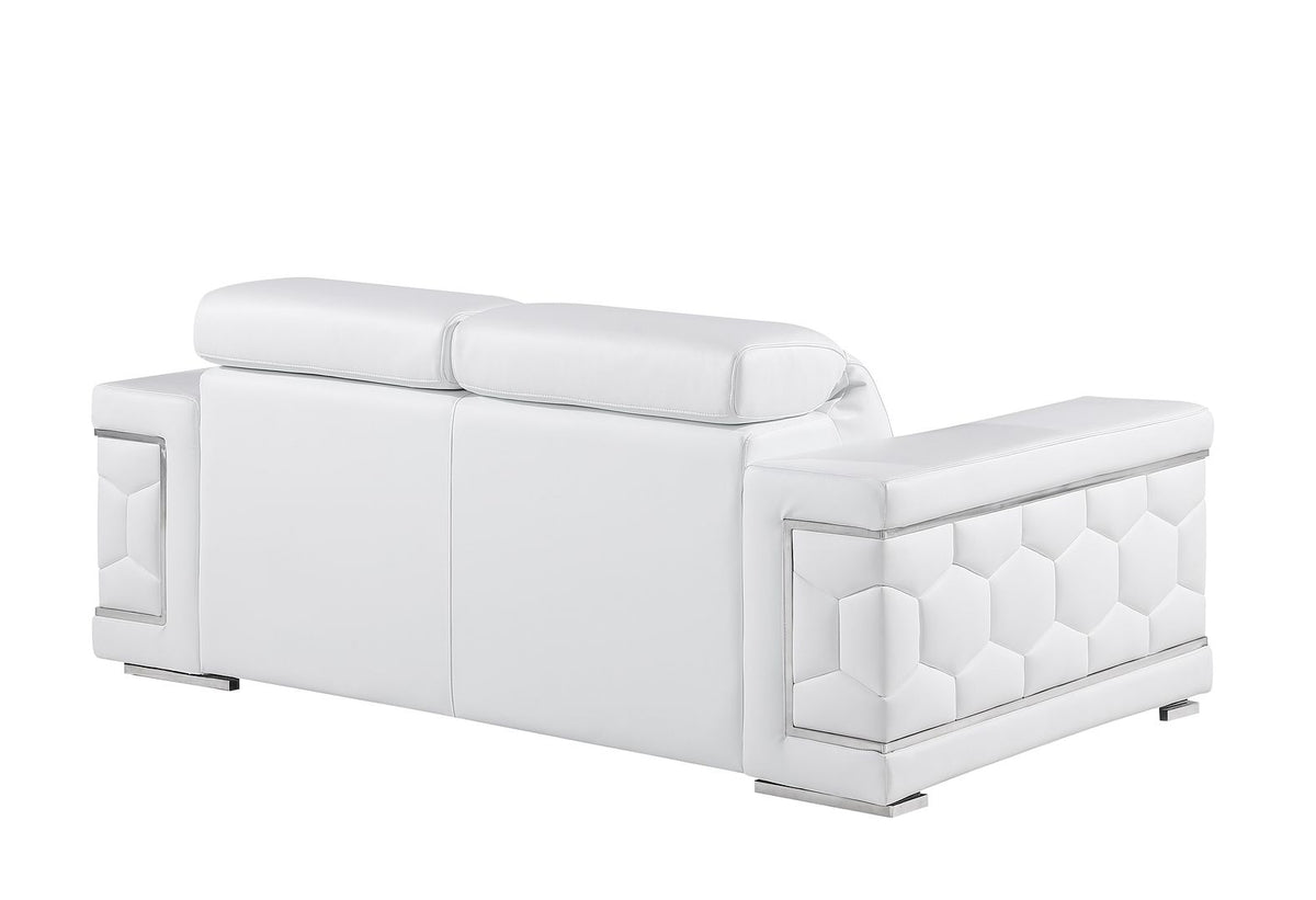 296 Modern Genuine Leather 2-Piece Sofa Set - White - SKU 296-WHITE-2PC - view 9