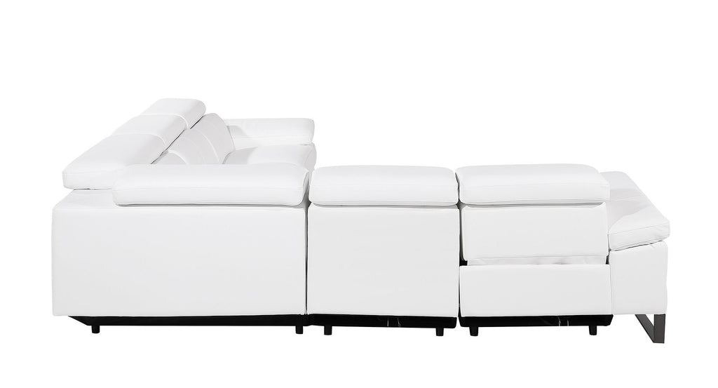 1246 Divanitalia 5-Piece L-Shaped Modular Power Reclining Sectional Sofa with Power Headrests - Top Grain Italian Leather