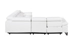 1246 Divanitalia 5-Piece L-Shaped Modular Power Reclining Sectional Sofa with Power Headrests - Top Grain Italian Leather