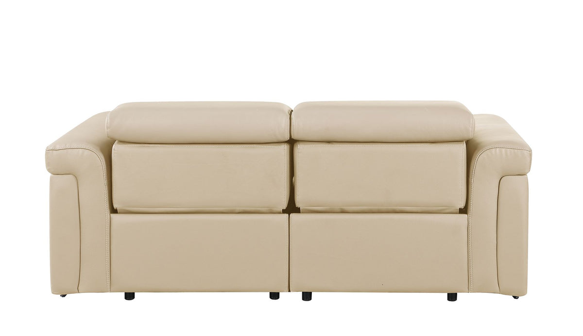 1126 Divanitalia 2-Piece Modular Power Reclining Loveseat in Top Grain Italian Leather with 2 Power Recliners & Power Headrests - Beige - SKU 1126-BEIGE-2.2-HT - view 7