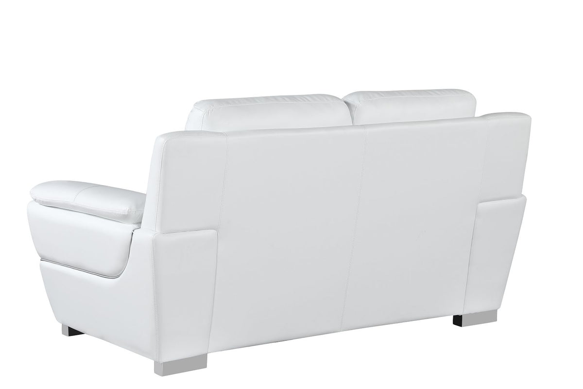 4572 Modern Genuine Leather Loveseat - White - SKU 4572-L-WHITE - view 3