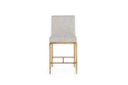 Beasley - Modern Off-White Linen + Brass Counter Chair