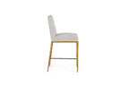 Beasley - Modern Off-White Linen + Brass Counter Chair