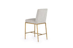 Beasley - Modern Off-White Linen + Brass Counter Chair