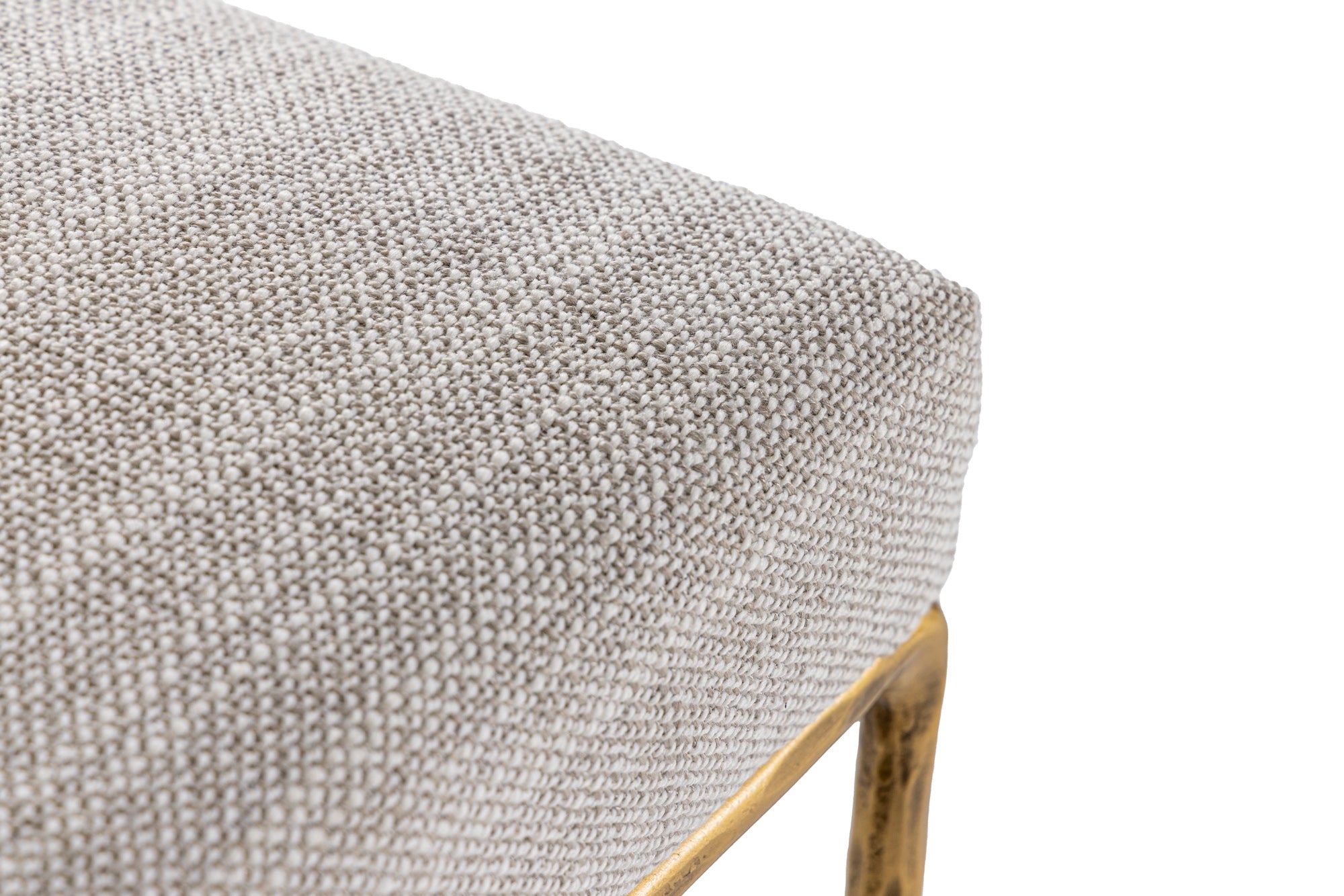 Beasley - Modern Off-White Linen + Brass Counter Chair