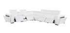 1224 Divanitalia 7-Piece L-Shaped Sectional Sofa in Top Grain Italian Leather with 4 Power Recliners & Power Headrests