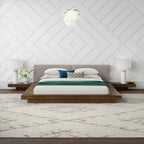 Tokyo - Contemporary Walnut and Grey Platform Bed - Contemporary Walnut and Grey Platform Bed