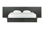 Manchester - Contemporary Platform Dark Grey Bed with Drawers