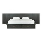 Manchester - Contemporary Platform Dark Grey Bed with Drawers