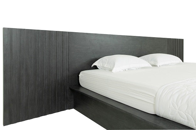 Manchester - Contemporary Platform Dark Grey Bed with Drawers
