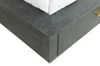 Manchester - Contemporary Platform Dark Grey Bed with Drawers