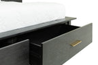 Manchester - Contemporary Platform Dark Grey Bed with Drawers
