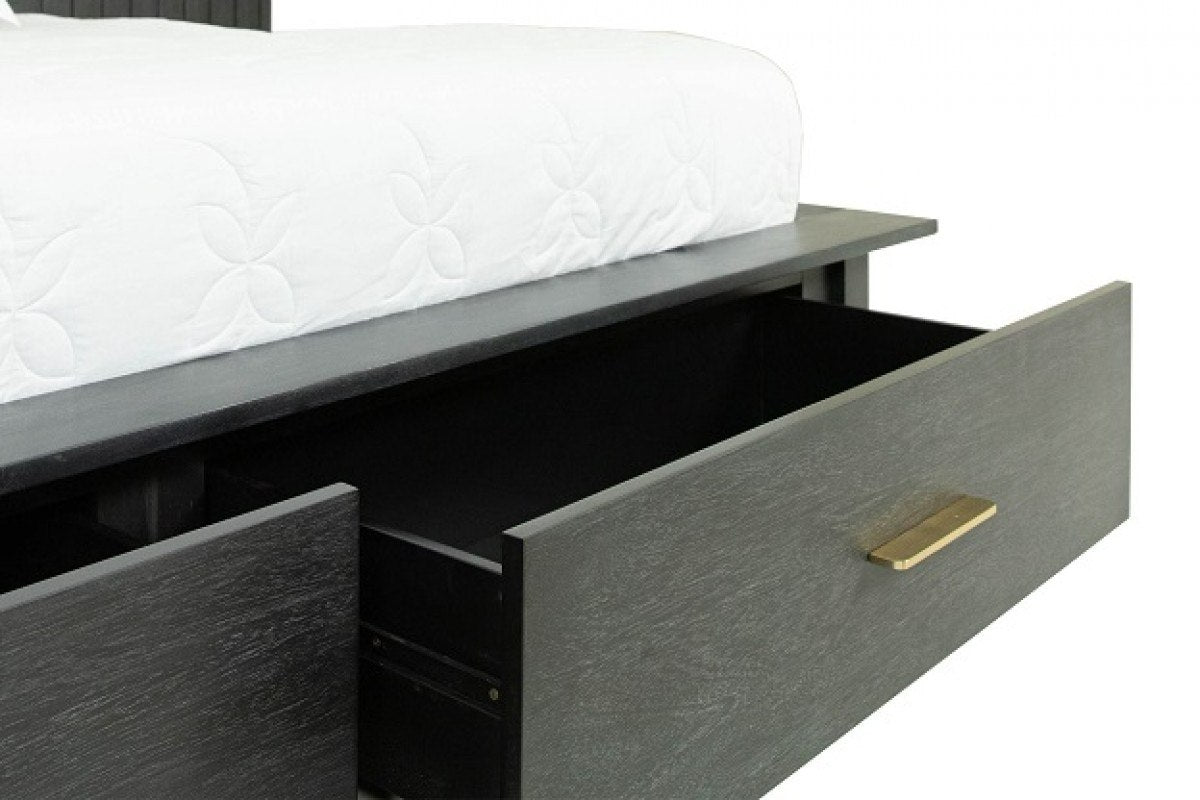 Manchester - Contemporary Dark Grey 4-Piece Bedroom Set - Contemporary Dark Grey 4 - Piece Bedroom Set