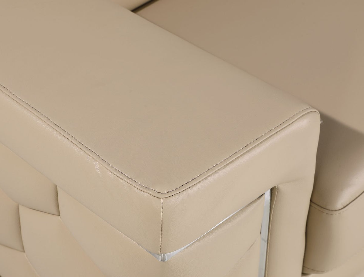 296 Modern Genuine Leather Sofa - Beige - SKU 296-BEIGE-S - view 6