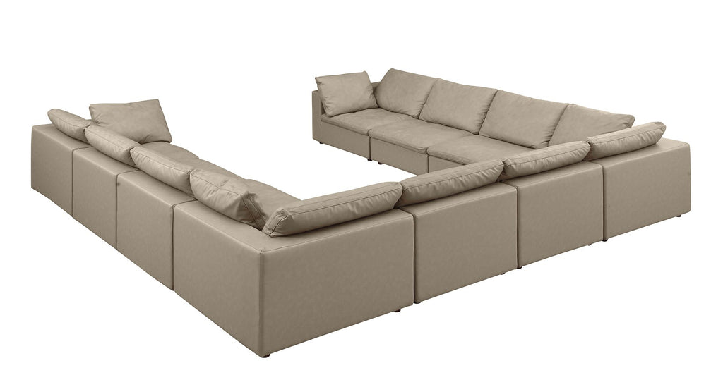 1100 Divanitalia 11-Piece U-Shaped Sectional Sofa in Top-grain Italian Leather