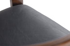 Belton - Modern Black Vegan Leather + Brown Oak Counter Chair