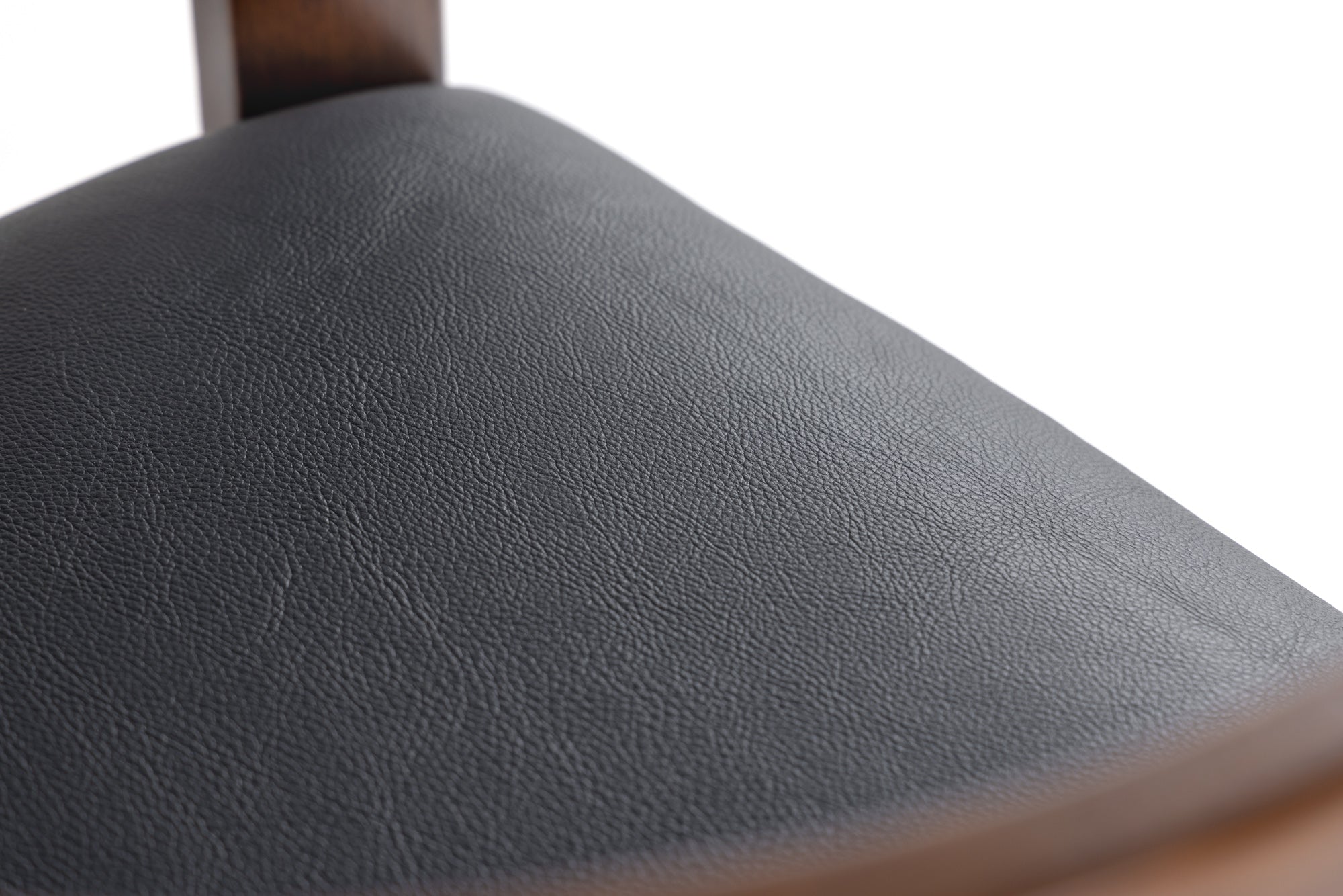 Belton - Modern Black Vegan Leather + Brown Oak Counter Chair