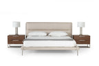Bergeron - Eastern King Contemporary Cream Woven Fabric Bed - Eastern King Contemporary Cream Woven Fabric Bed