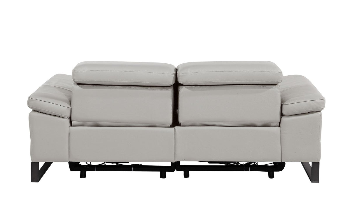 1246 Divanitalia Top Grain Italian Leather Loveseat with Power Headrest - Light Grey - SKU 1246-LT-GREY-2.2-HT - view 7