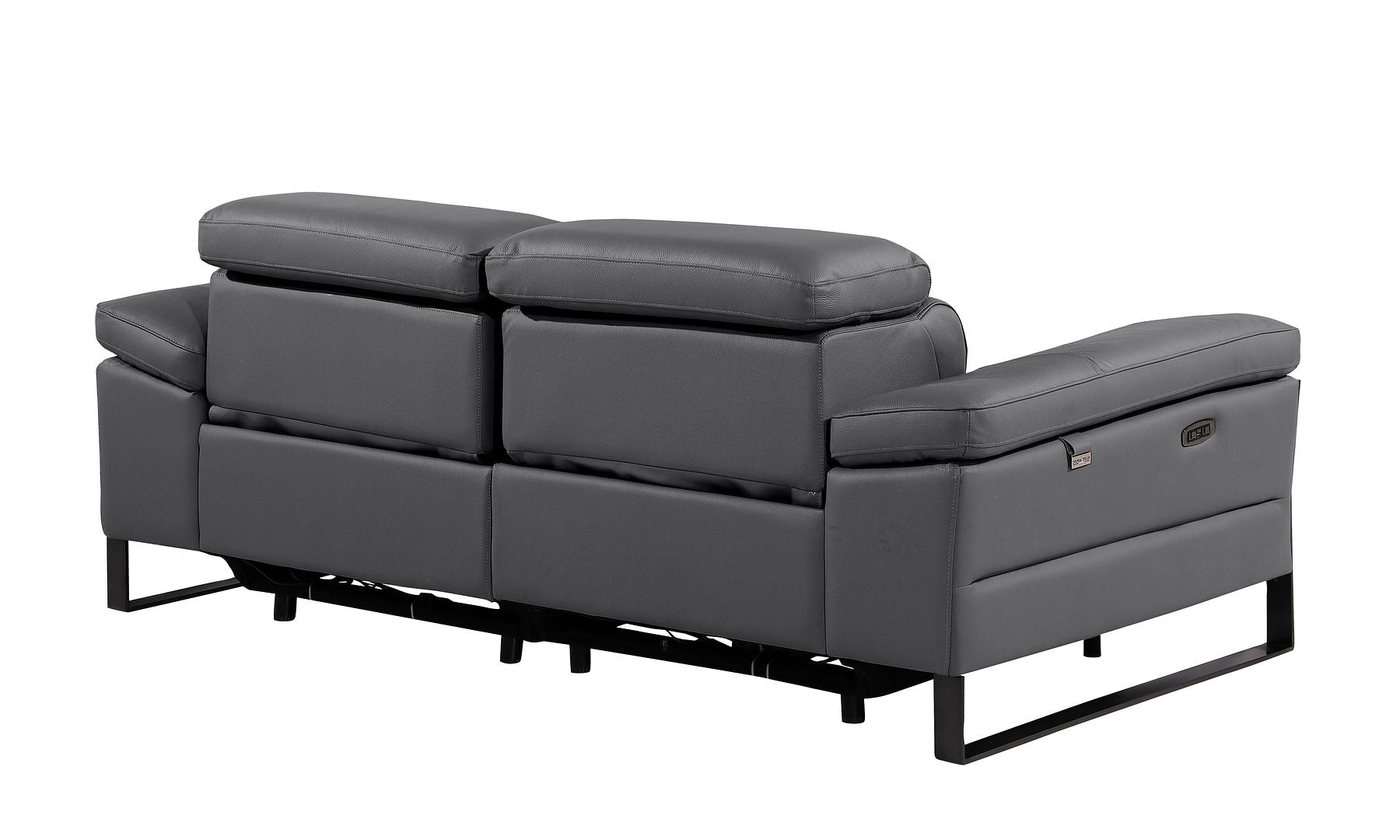 1246 Divanitalia Top Grain Italian Leather Loveseat with Power Headrest