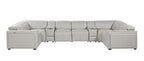 1224 Divanitalia 8-Piece U-Shaped Sectional Sofa in Top Grain Italian Leather with 4 Power Recliners & Power Headrests