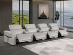 1126 Divanitalia 7-Piece Modular Power Reclining Sofa in Top Grain Italian Leather with 4 Power Recliners & Power Headrests - Light Grey - SKU 1126-LT_GREY-7.4-HT - view 2