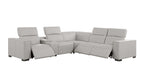 1208 6-Piece L-Shaped Leather Reclining Sectional Sofa with 3 Power Recliners