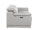 9762 Divanitalia 2-Piece Modular Power Reclining Console with 2 Power Recliners in Top Grain Italian Leather