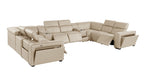1224 Divanitalia 10-Piece U-Shaped Sectional Sofa in Top Grain Italian Leather with 4 Power Recliners & Power Headrests