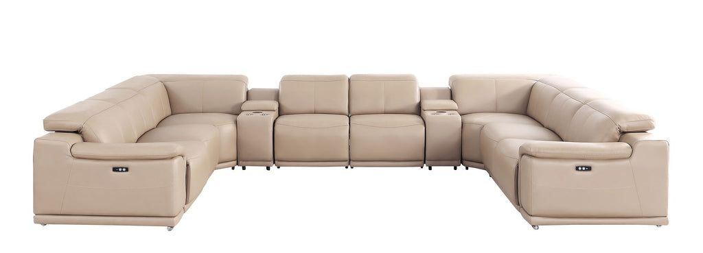 2679 10-Piece U-Shaped Power Reclining Sectional Sofa in Genuine Leather - 4 Recliners